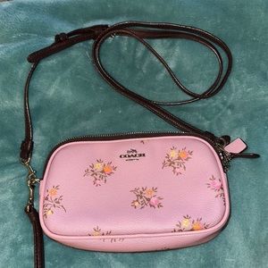 Pink Floral Coach Wristlet/Crossbody